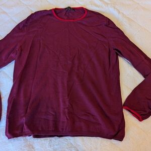 Ann Taylor Burgundy Sweater with Red Accents